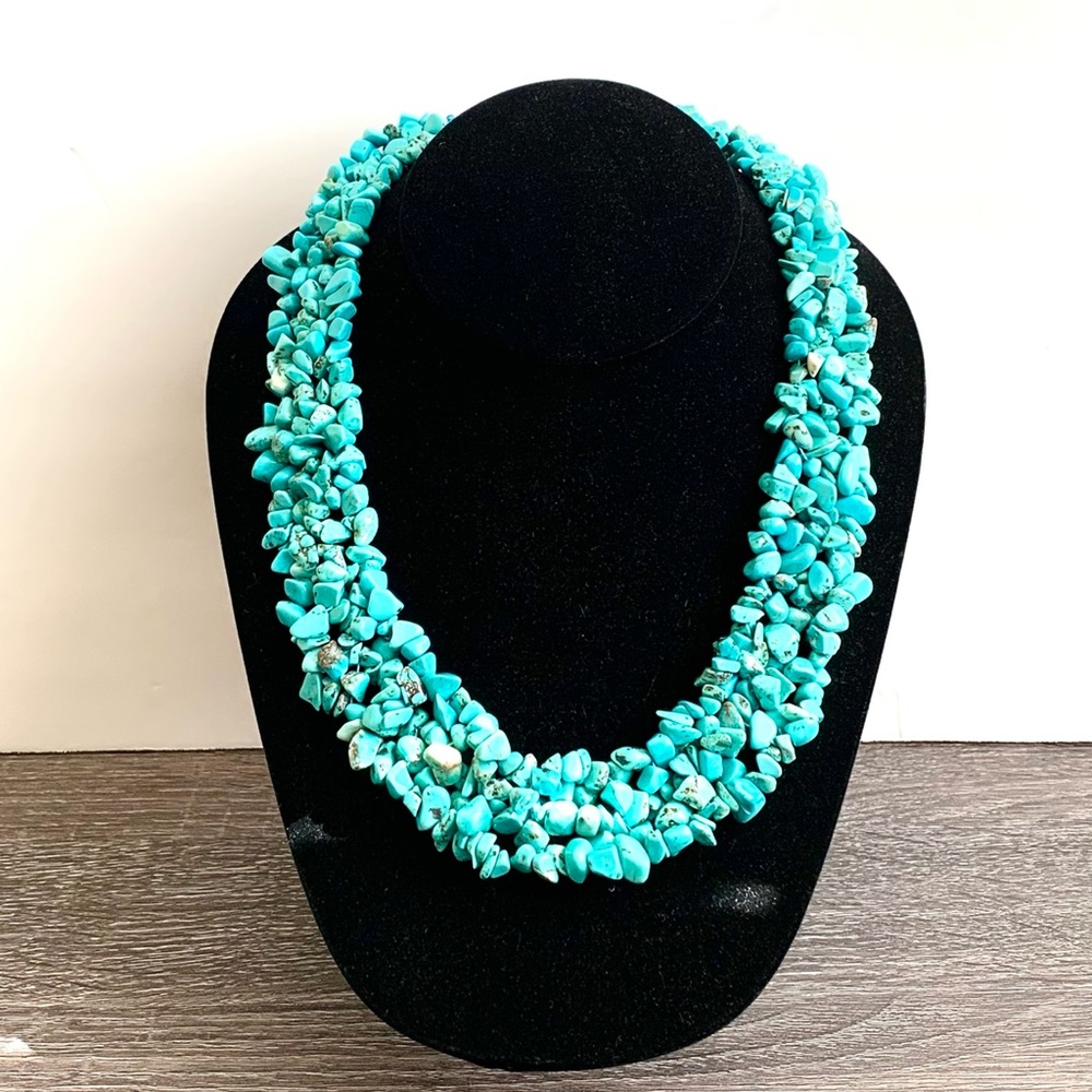Turquoise Cluster Collar Necklace